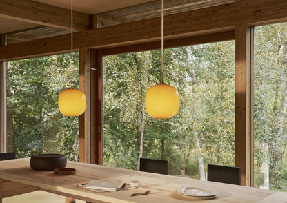 Louis Poulsen VL 45 Radiohus Pendel Ø250 - Messing/Amber Glas