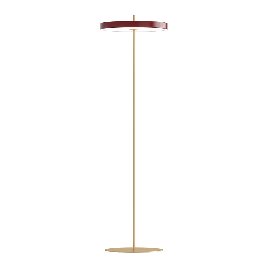 rubinrød gulvlampe umage asteria
