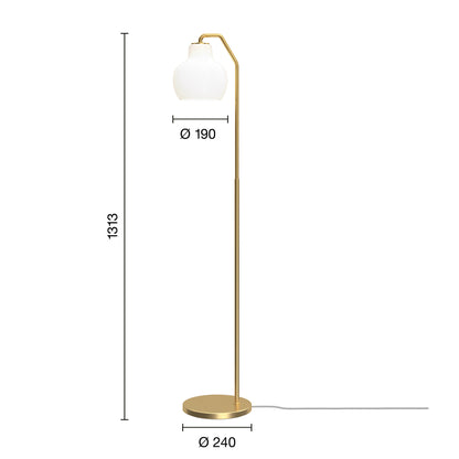 Louis Poulsen - VL Ring Crown Gulvlampe – Brass / Opal Glass