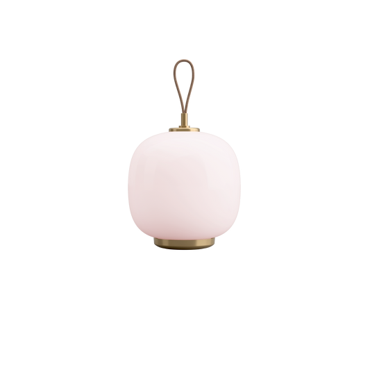 Louis Poulsen VL 45 Radiohus Genopladelig Bordlampe Messing/Rosa Glas