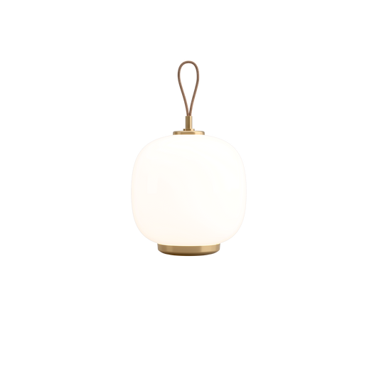 Louis Poulsen VL 45 Radiohus genopladelig Bordlampe Messing/Hvid Opal Glas