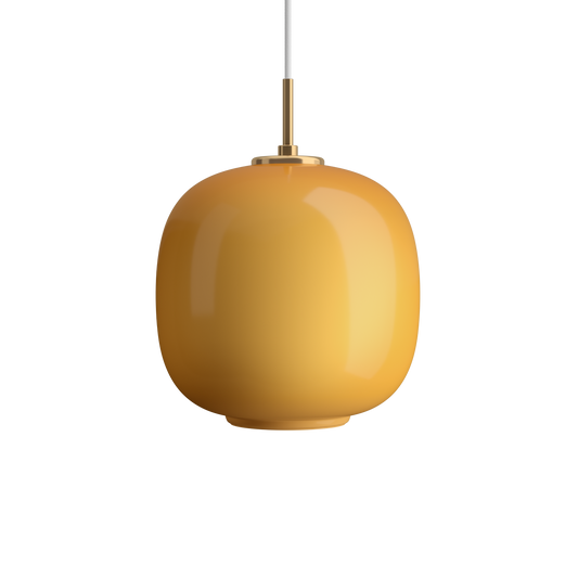 Louis Poulsen VL 45 Radiohus Pendel Ø250 - Messing/Amber Glas