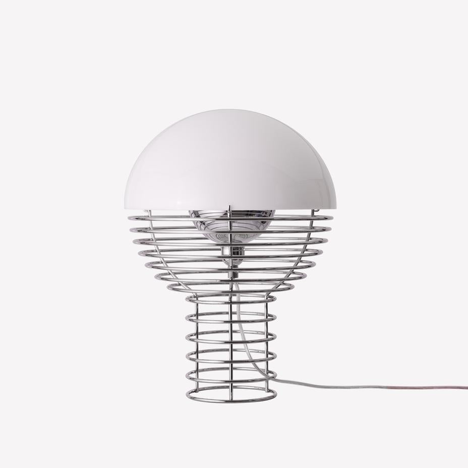 Verpan Wire Bordlampe Ø30 - Krom/hvid