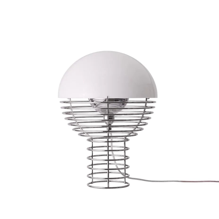 Verpan Wire Bordlampe Ø30 - Krom/hvid