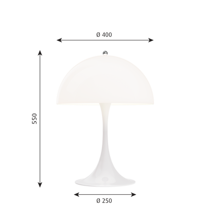 Louis Poulsen Panthella 400 Bordlampe - Hvid Opalt Akryl