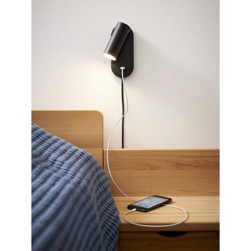 Nielsen Light Ego LED Vägglampa 4,5W Med Touch Dimming och USB Svart