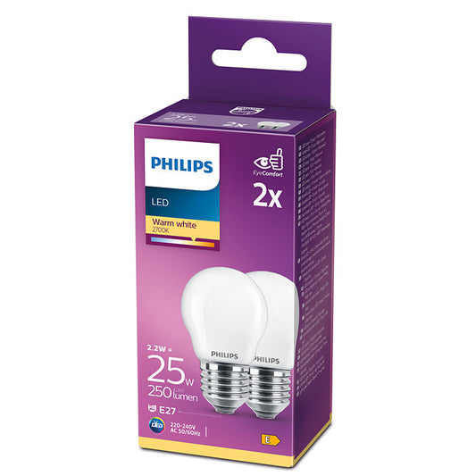 Philips E27 Krone 25W LED 2-pack