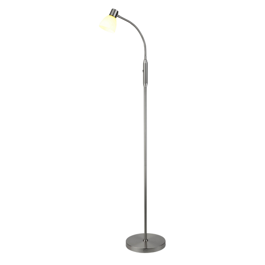 Halo Design Hudson Golvlampa Glas 1L - Borstat stål/Opal