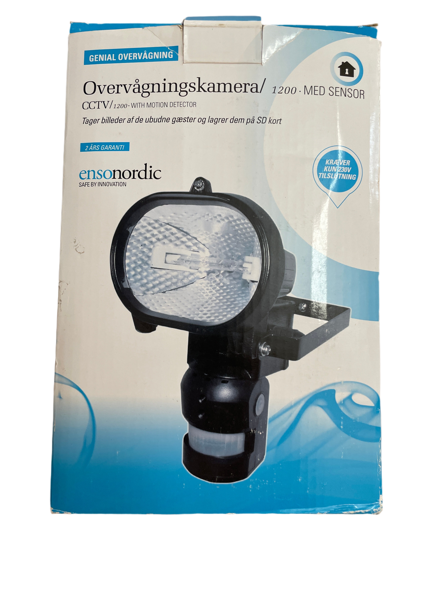 Halogenlampe med sensor og kamera