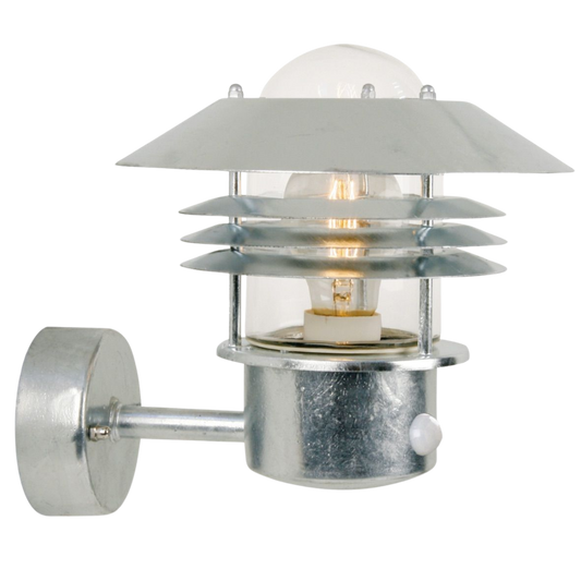 Nordlux Vejers væglampe up m/sensor - Galvaniseret stål