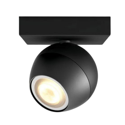Philips Hue Buckram Single Spot - svart med fjärrkontroll