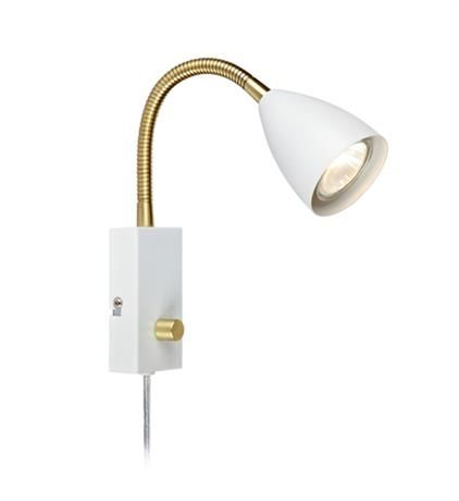 Marksløjd - Ciro Væglampe m/Flexarm Hvid/Messing - Marksløjd fra Lampeexperten