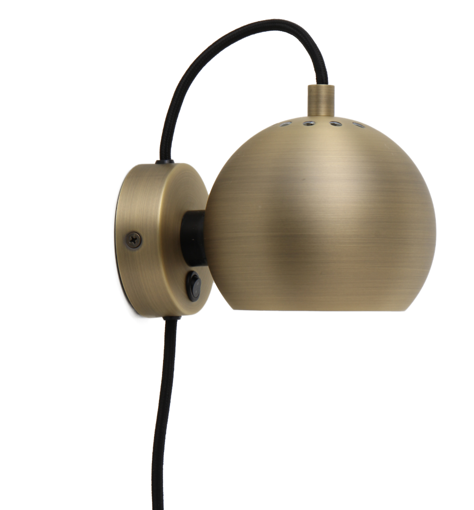 FRANDSEN - Ball Væglampe Antik Messing -  fra Lampeexperten