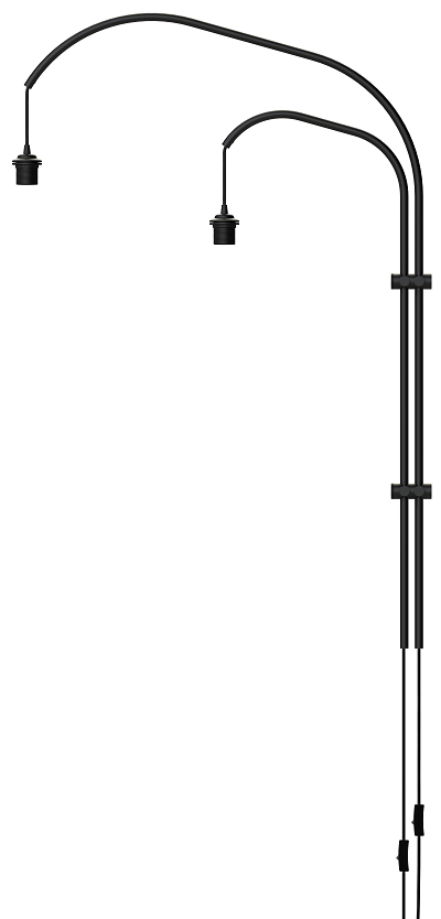 Umage - Willow Væghængt Double Holder Sort - fra Lampeexperten