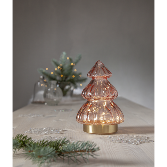 STAR TRADING -Rosa juletræ i glas til dekorationfra Lampeexperten