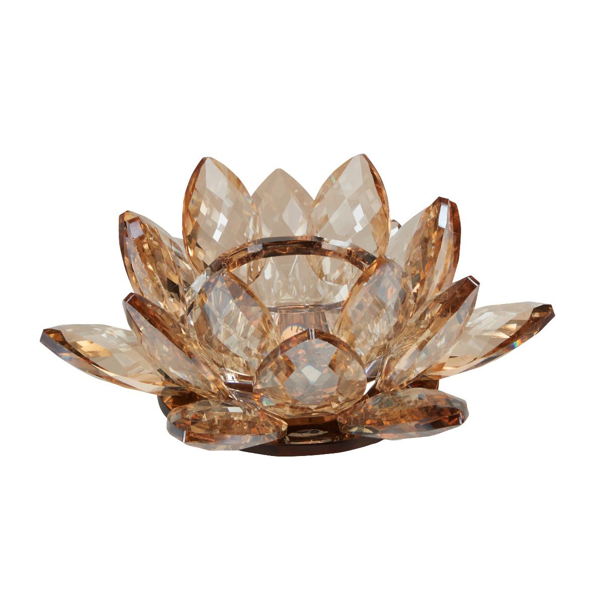 Margit Brandt - MB lotus fyrfadsstage crystal amber  fra Lampeexperten