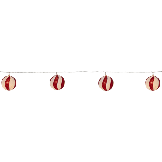STAR TRADING -Candy julekugler på lyskæde - 10 stk. fra Lampeexperten