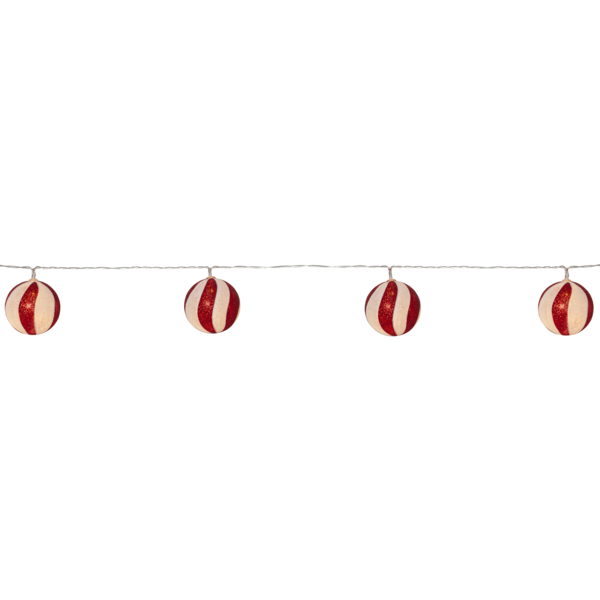 STAR TRADING -Candy julekugler på lyskæde - 10 stk. fra Lampeexperten