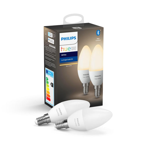 Philips Hue - Hue White E14 Kerte m. Bluetooth 2-pak