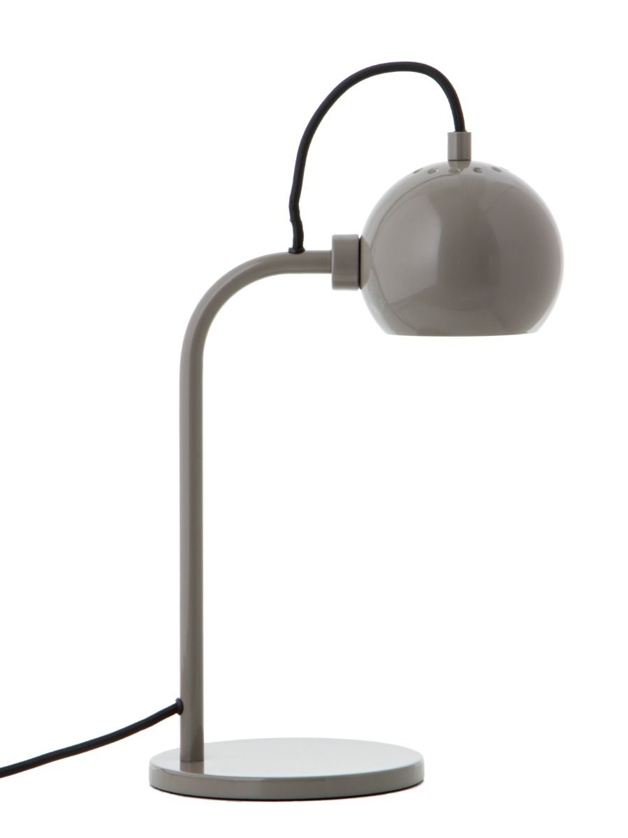 FRANDSEN - BALL SINGLE TABLE LAMP WARM GREY GLOSSY fra Lampeexperten