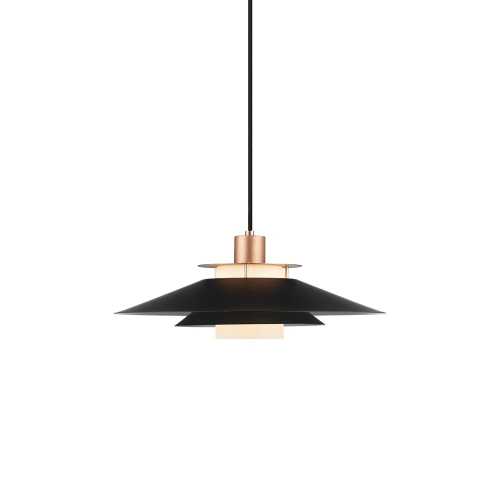 Halo Design - Rivoli pendel Ø40 Sort/Kobber  fra Lampeexperten