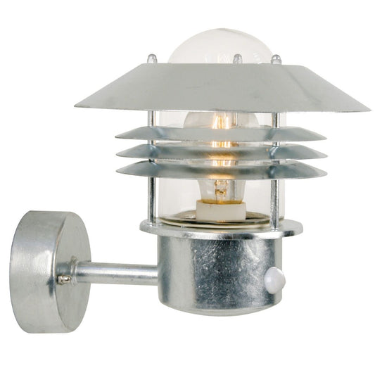 Nordlux - Vejers væglampe galvaniseret stål up m/sensor fra Lampeexperten